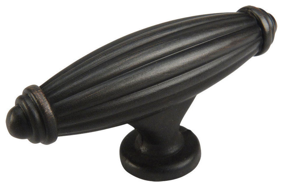 Cabinet Ribbed Knob, Set of 25, Oil Rubbed Bronze