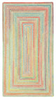 Baby's Breath Concentric Braided Rectangle Rug, Light Green, 2'3"x9' Runner