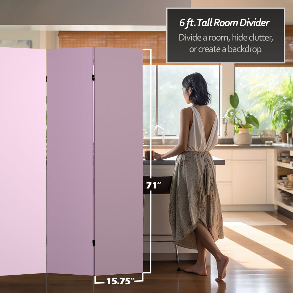 6' Tall Double Sided Lilac Palette Canvas Room Divider