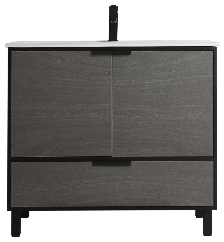 Fine Fixture Bathroom Vanity and Sink, 24"Clasic Gray ADA Compliant, Classic Gra