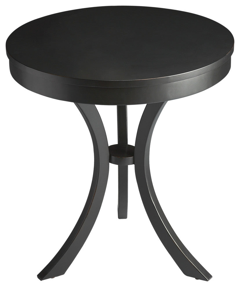Gerard Side Table, Glossy White, Black Licorice