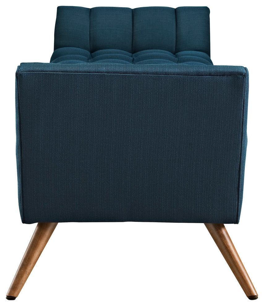 Modern Contemporary Fabric Bench , Navy, Fabric