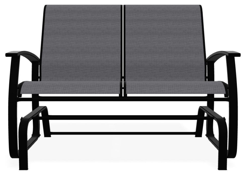 Belle Isle Sling 2-Seat Glider, Augustine Pewter/Black
