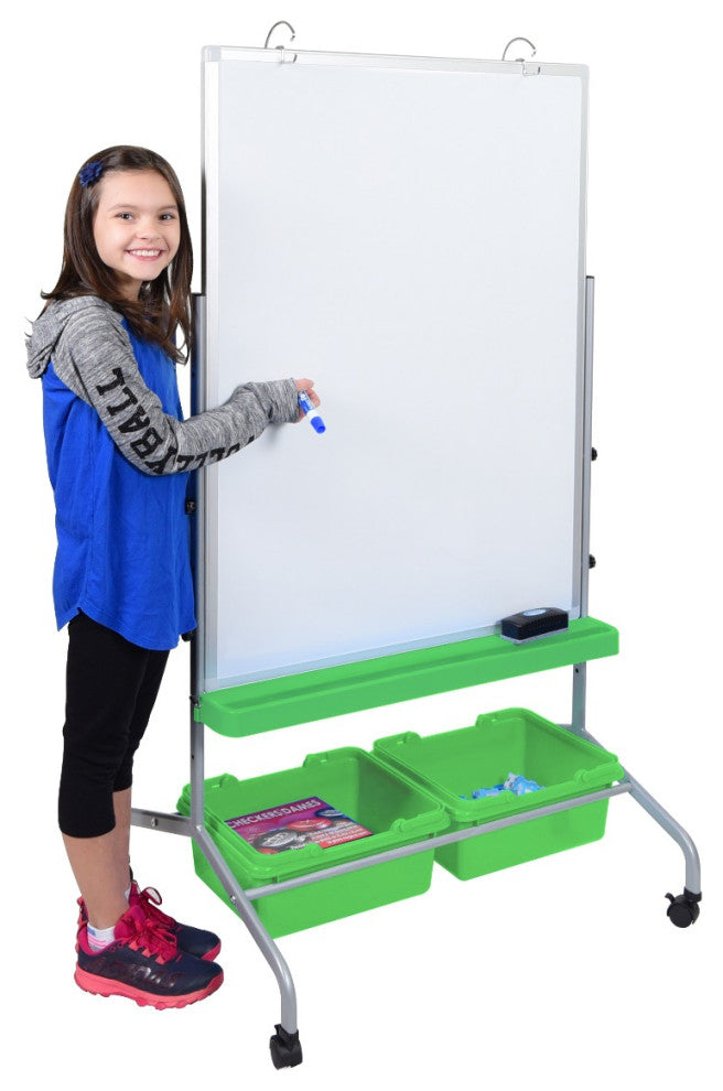 Classroom Chart Stand with Storage Bins