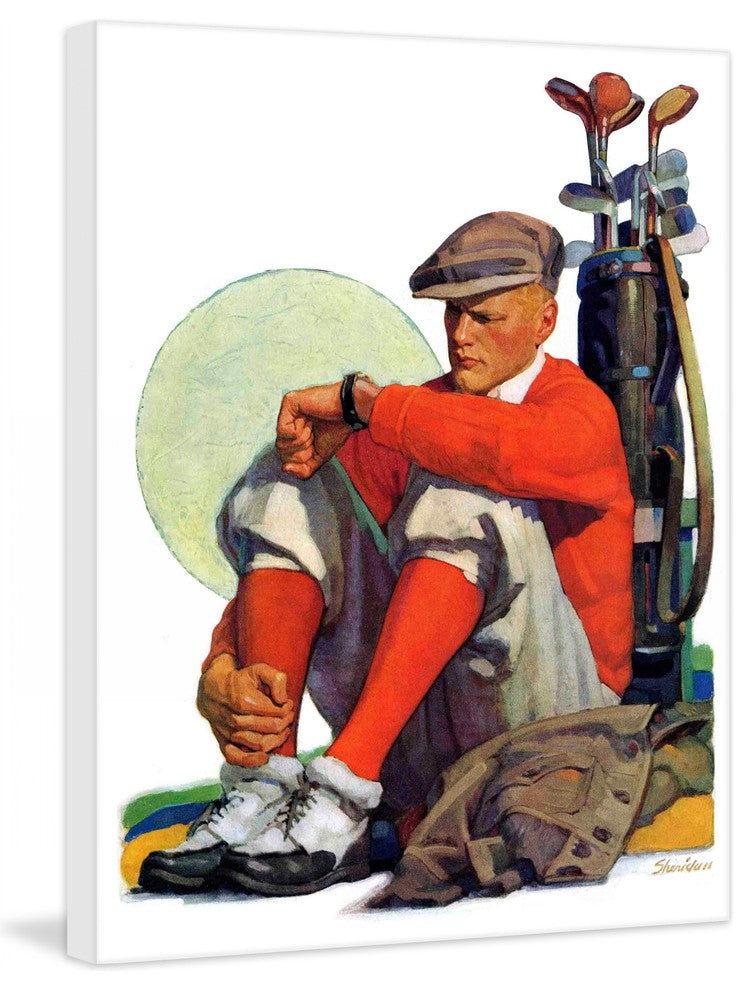 "Golfer Kept Waiting" Painting Print on Canvas by John E. Sheridan