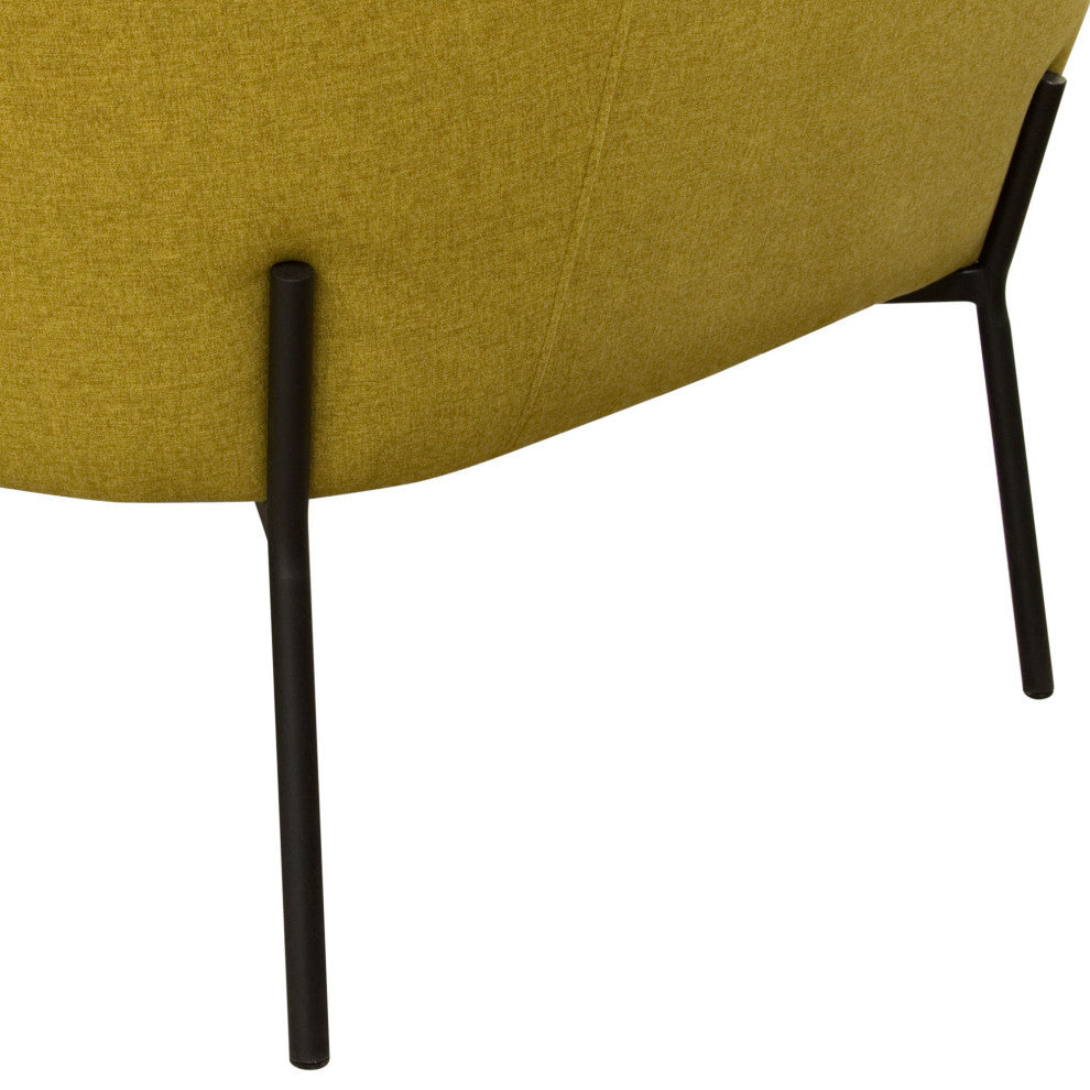 Status Accent Chair, Yellow Fabric With Metal Leg by Diamond Sofa