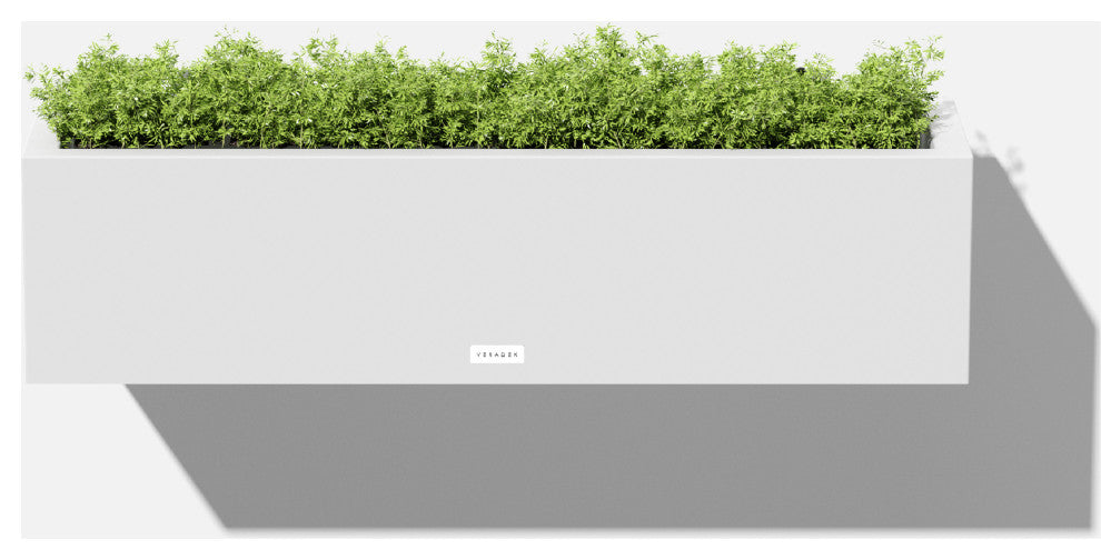 Block Series Trough 36" Planter With Bracket, White, 9"h X 9"w X 36"l, 1 Pack