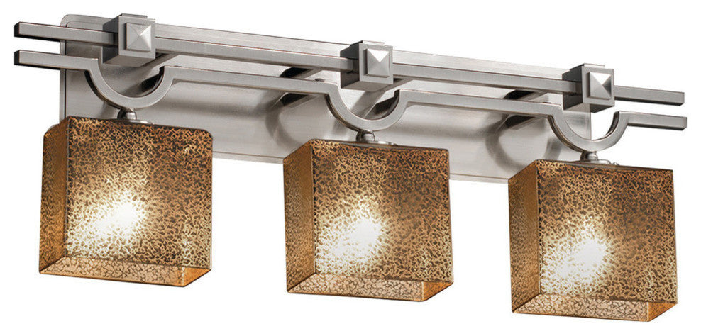 Fusion Argyle 3-Light Bath Bar, Rectangle, Mercury Glass Shade