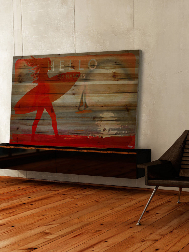 "My Name Is" Print on Natural Pine Wood, 36"x24"