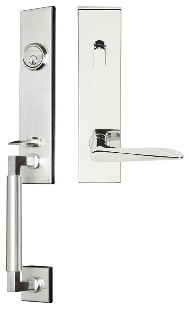 Ecco Lever, Tubular Entry Handleset, Left Hand, Polished Stainless Steel
