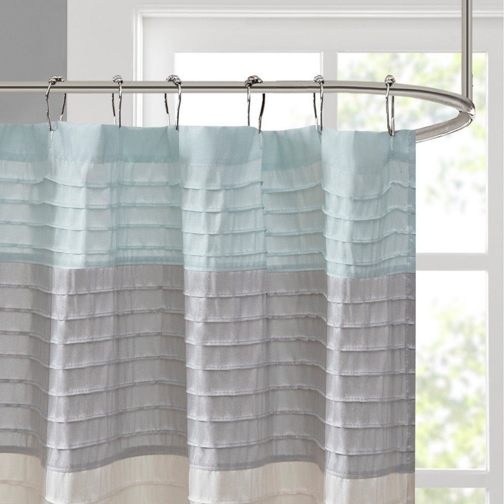 Madison Park Amherst Faux Silk Shower Curtain