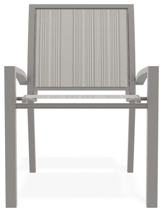 Kendall Sling Stackable Outdoor Dining Chair, Harbor/Warm Gray
