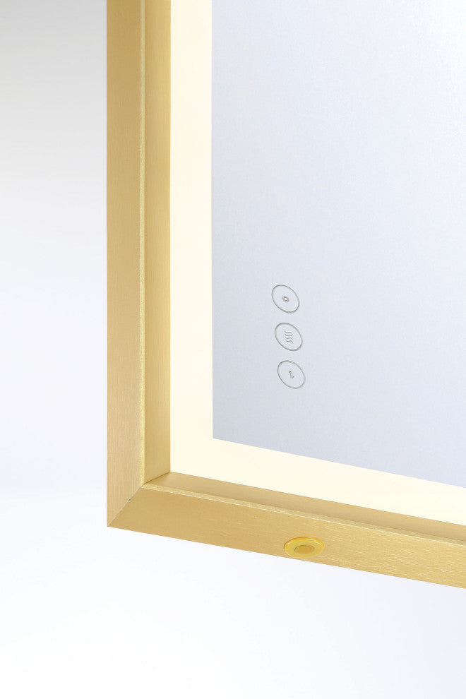 Artell Rectangular Mirror - 24" x 36", Brushed Gold