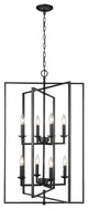 8 Light 24" Matte Black Pendant