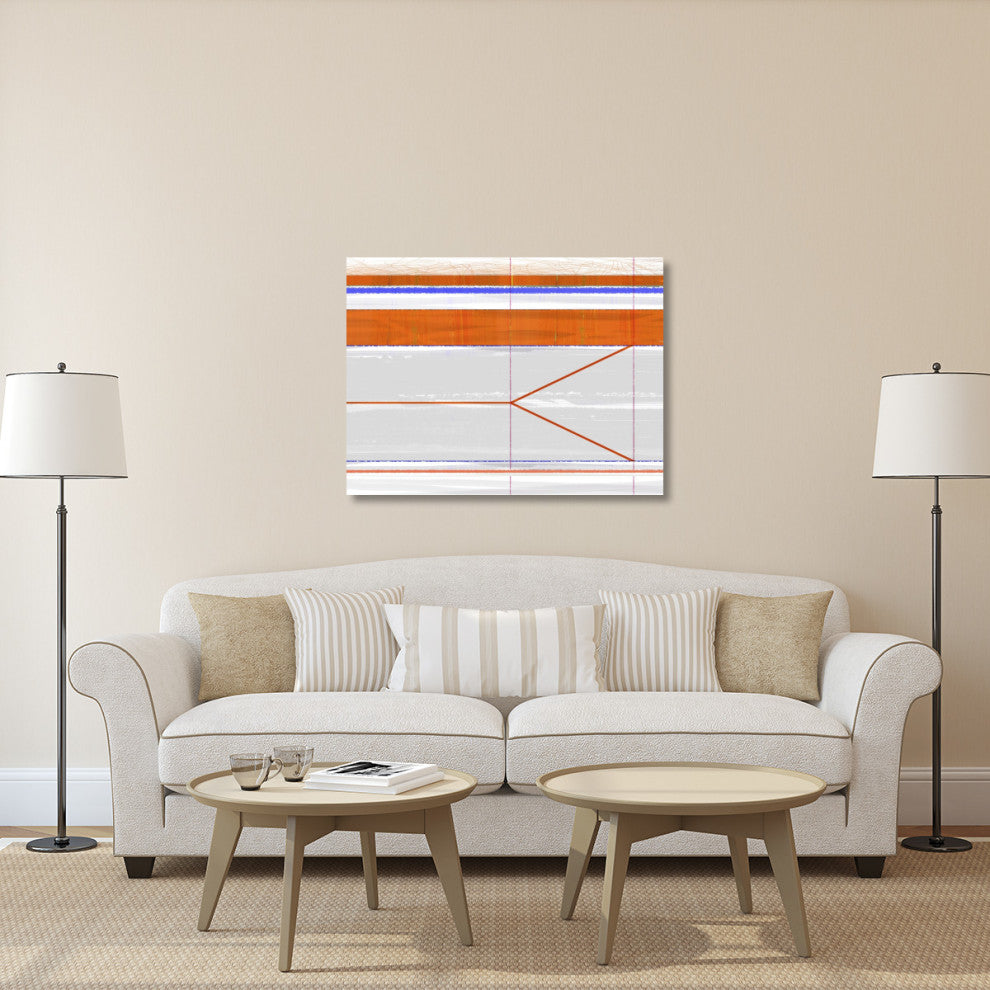 "Abstract Orange And Grey" Fine Art Print