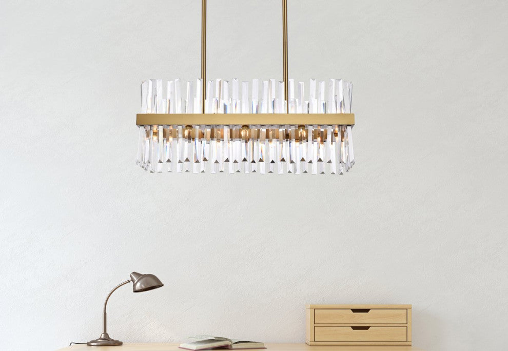 Modern Satin Gold 16-Light Chandelier