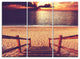 "Wood Boardwalk in at Evening" Metal Wall Art, 3 Panels, 36"x28"