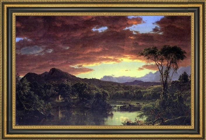 Frederic Edwin Church Country Home Framed Premium Canvas Print, 16"x24"
