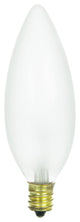 Sunlite 40 Watt Torpedo Tip Chandelier, Candelabra Base, Frost, 15 Pack