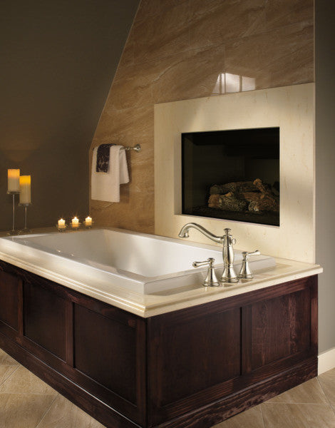 Delta Cassidy Metal Lever Handle Set, Roman Tub, Polished Nickel, H697PN
