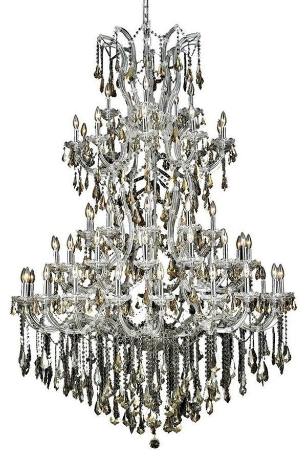 Elegant Maria Theresa Foyer Hall Light, Chrome Finish With Royal Cut Crystal