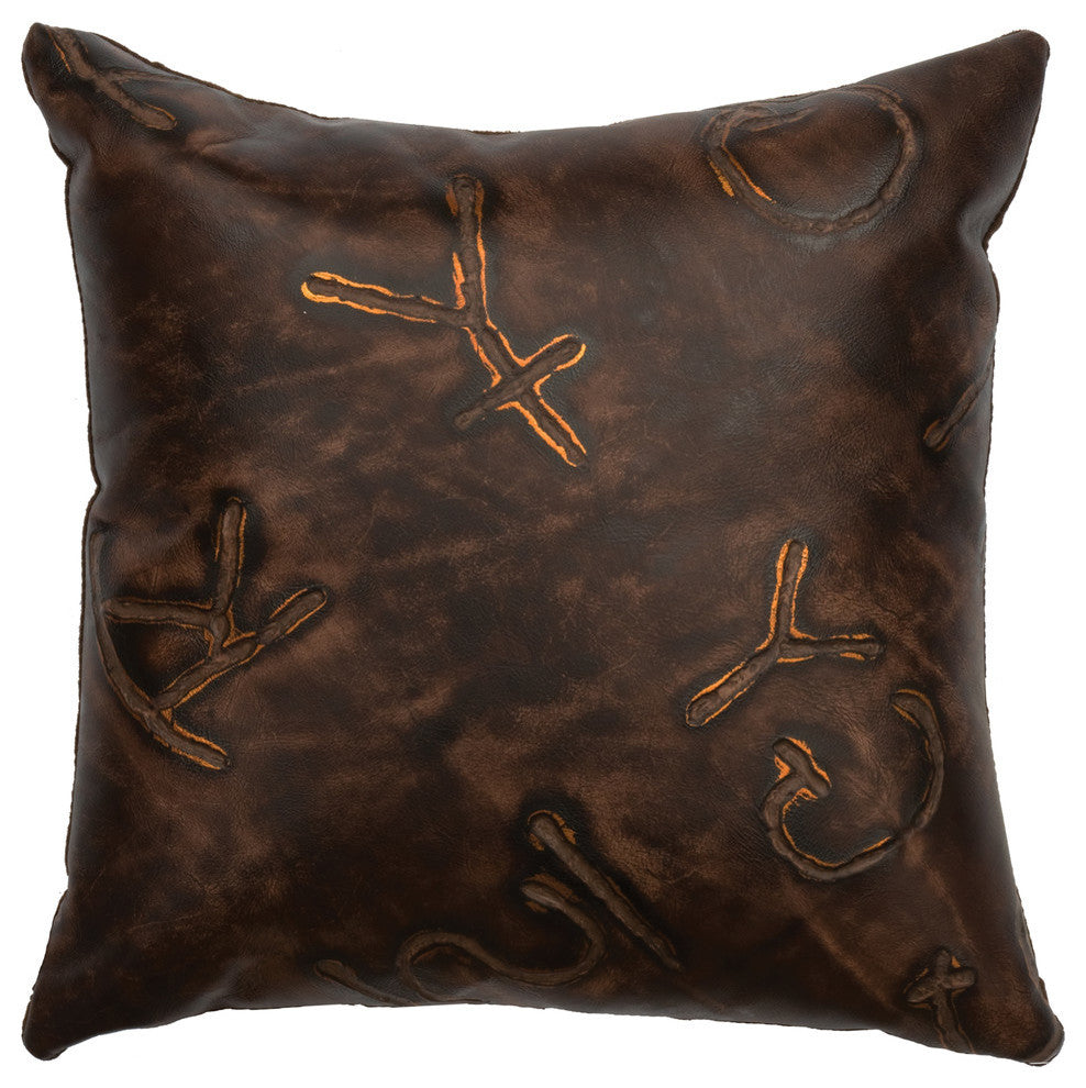 Tombstone Pillow, 16x16, Leather back