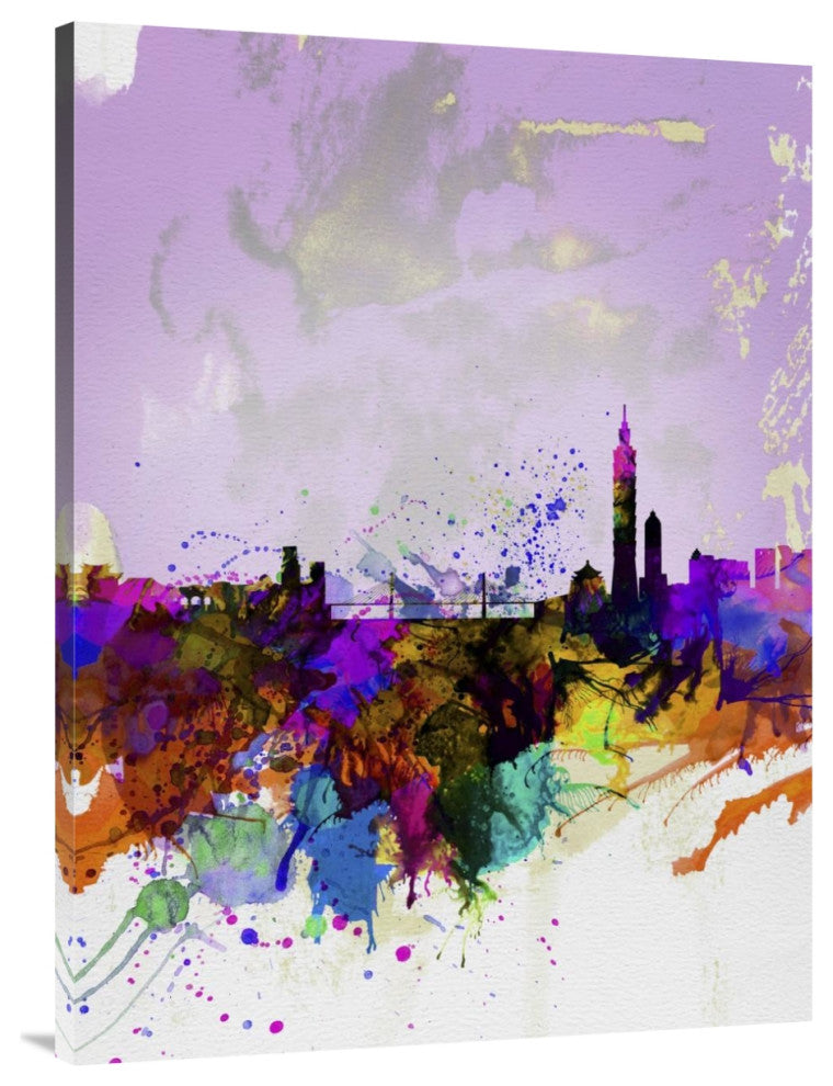 "Taipei Watercolor Skyline" Fine Art Print