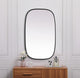 Metal Frame Oval Mirror 24X40 Inch, Black