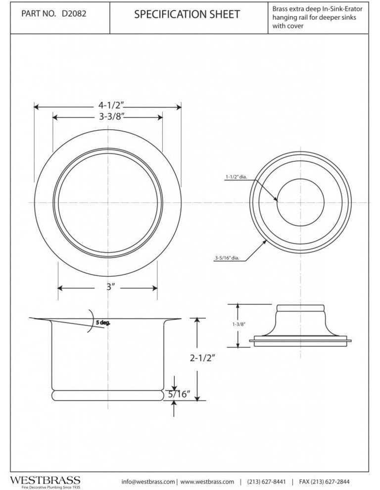 Insinkerator Style Extra-Deep Disposal Flange And Stopper, Oil Rubbed Bronze