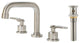 Bathroom Sink Faucet Basin Faucets Widespread 2-Handle Drain Brushed Nickel