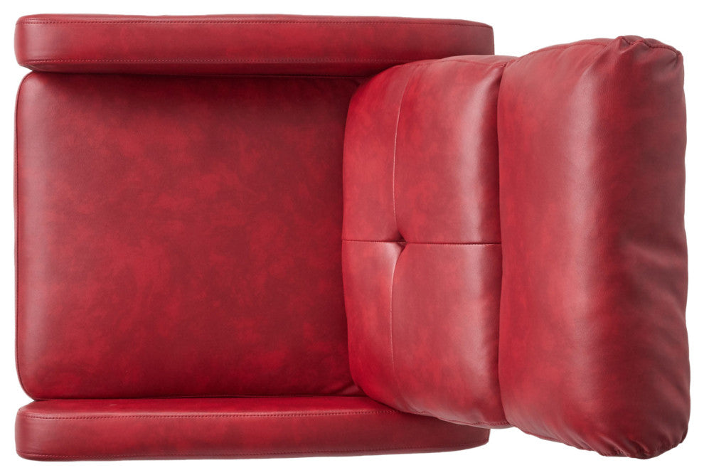 GDF Studio Teyana Red Leather Recliner Club Chair