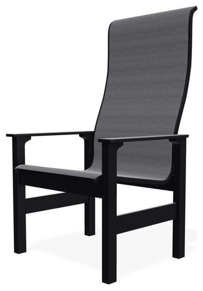 Leeward Sling Outdoor Supreme Armchair, Augustine Pewter/Black