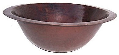 Undermount Hammered Round Bathroom Copper Sink