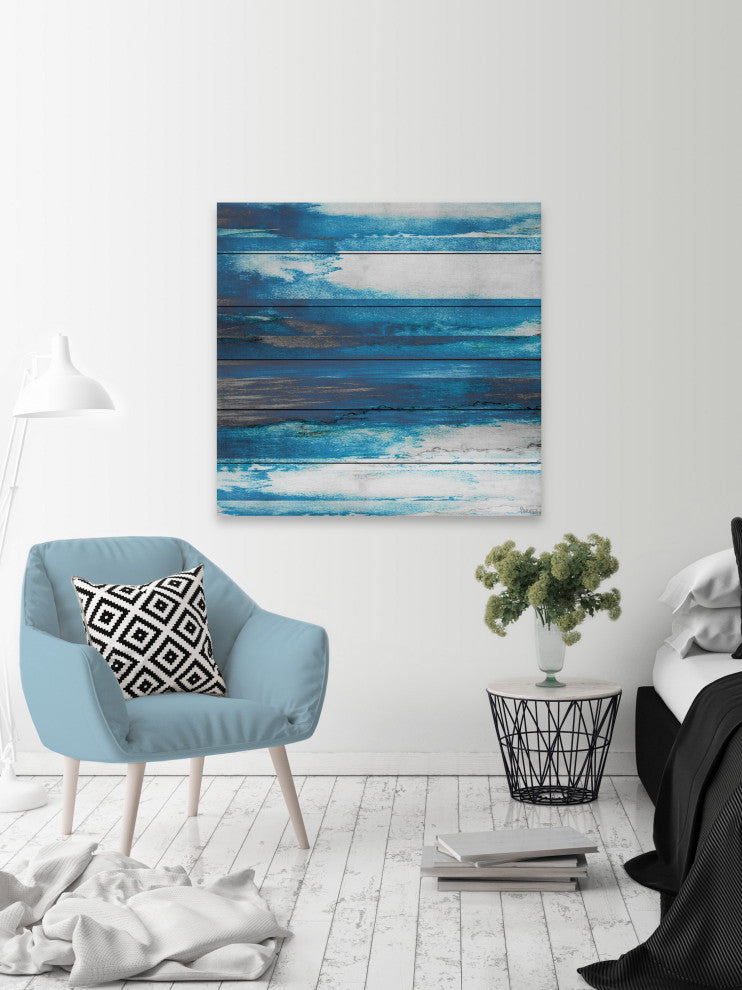 "Veradero" Print on White Wood, 40"x40"