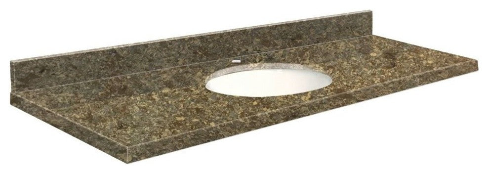 Quartz 61"x22" Vanity Top, Single Faucet Hole, Rapture, White Bowl