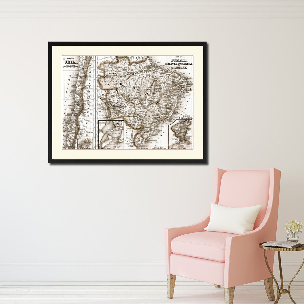 Afghanistan Persia Iraq Iran Vintage Sepia Map Canvas Print, 16"x21"