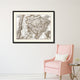 Afghanistan Persia Iraq Iran Vintage Sepia Map Canvas Print, 16"x21"