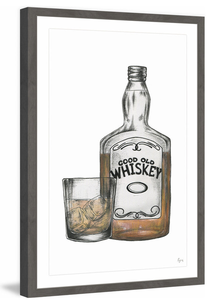 "Good Old Whiskey" Framed Painting Print, 12"x18"