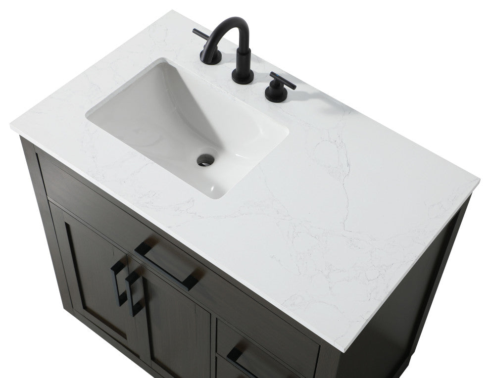 Home Living 36" Single Bathroom Vanity, Mocha Brown