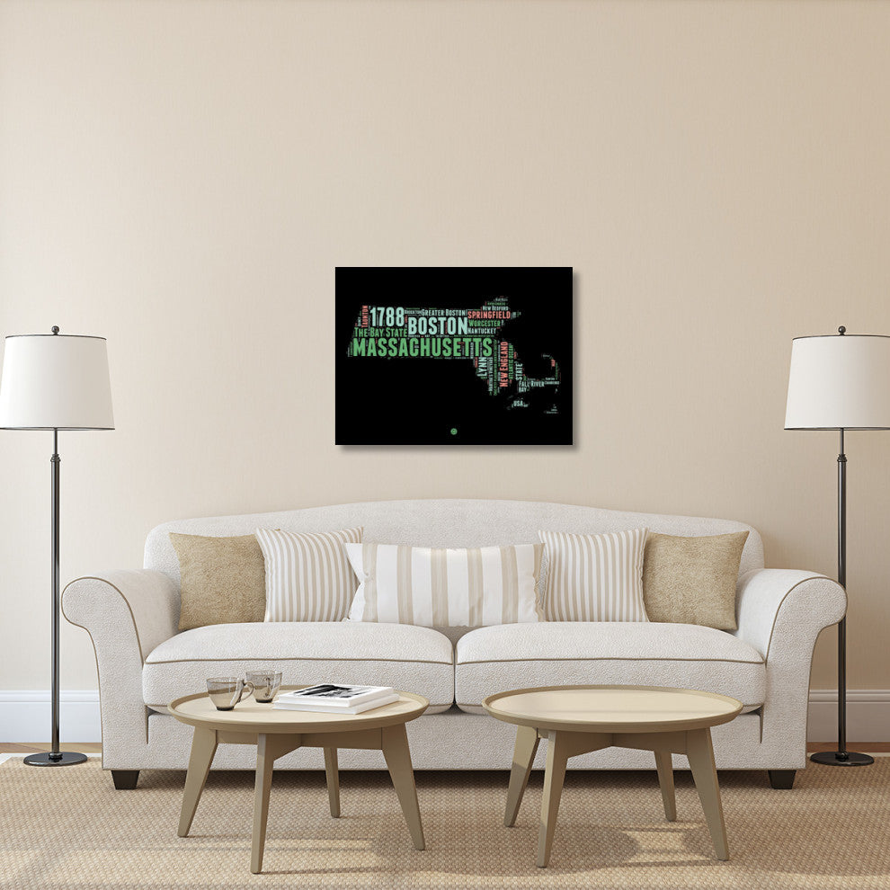 "Massachusetts Word Cloud 1" Fine Art Print