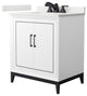 Marlena 30" Single Vanity, Quartz Top, 3-Hole, Black Trim