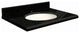 Granite 37"x22" Vanity Top, Single Faucet Hole, Absolute Black, White Bowl