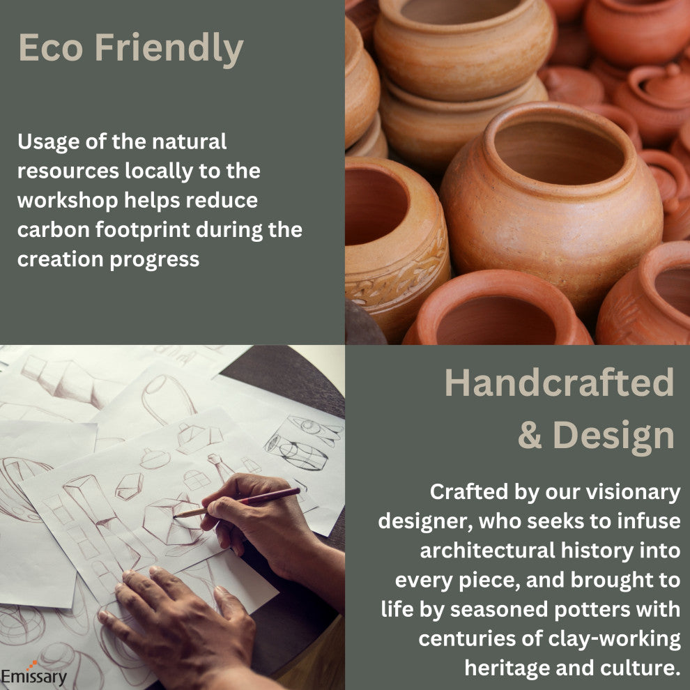 Large Green Wash Round Planter