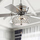 Crista 52" 3-Light Metal and Wood LED Ceiling Fan, Chrome