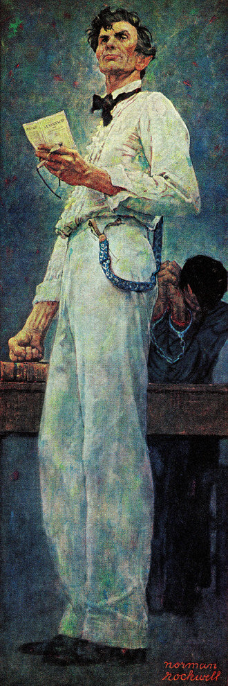 "Lincoln for the Defense" Print on Canvas by Norman Rockwell