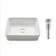 Elavo Ceramic Rectangle Vessel White Sink, PU Drain Chrome