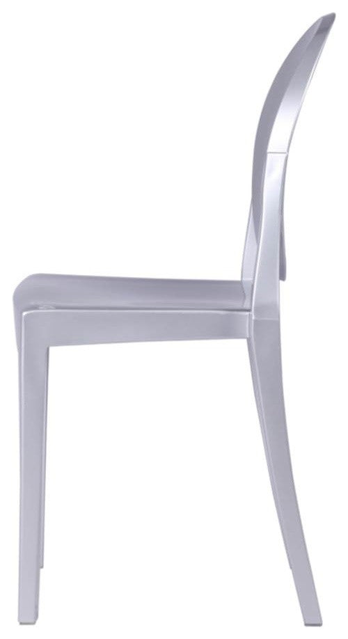 Modern Classics Clear Side Chair, Silver