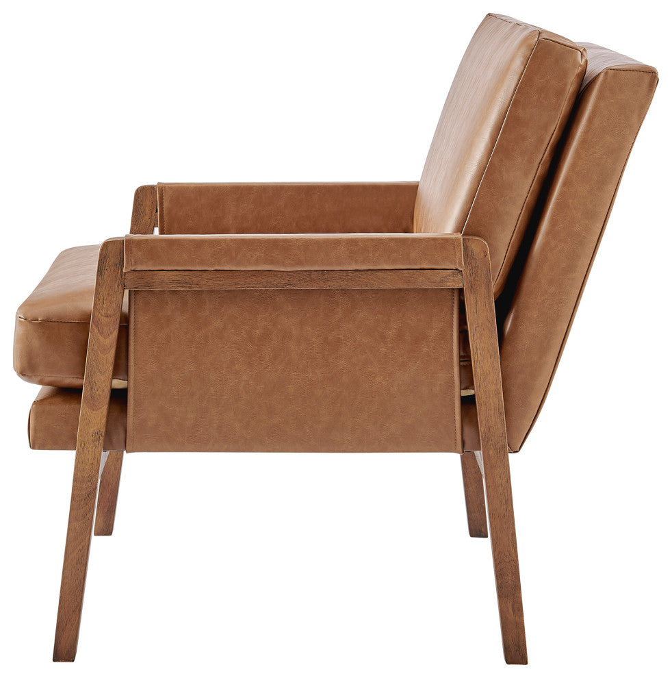 Colton PU Accent Arm Chair, Vintage Cider