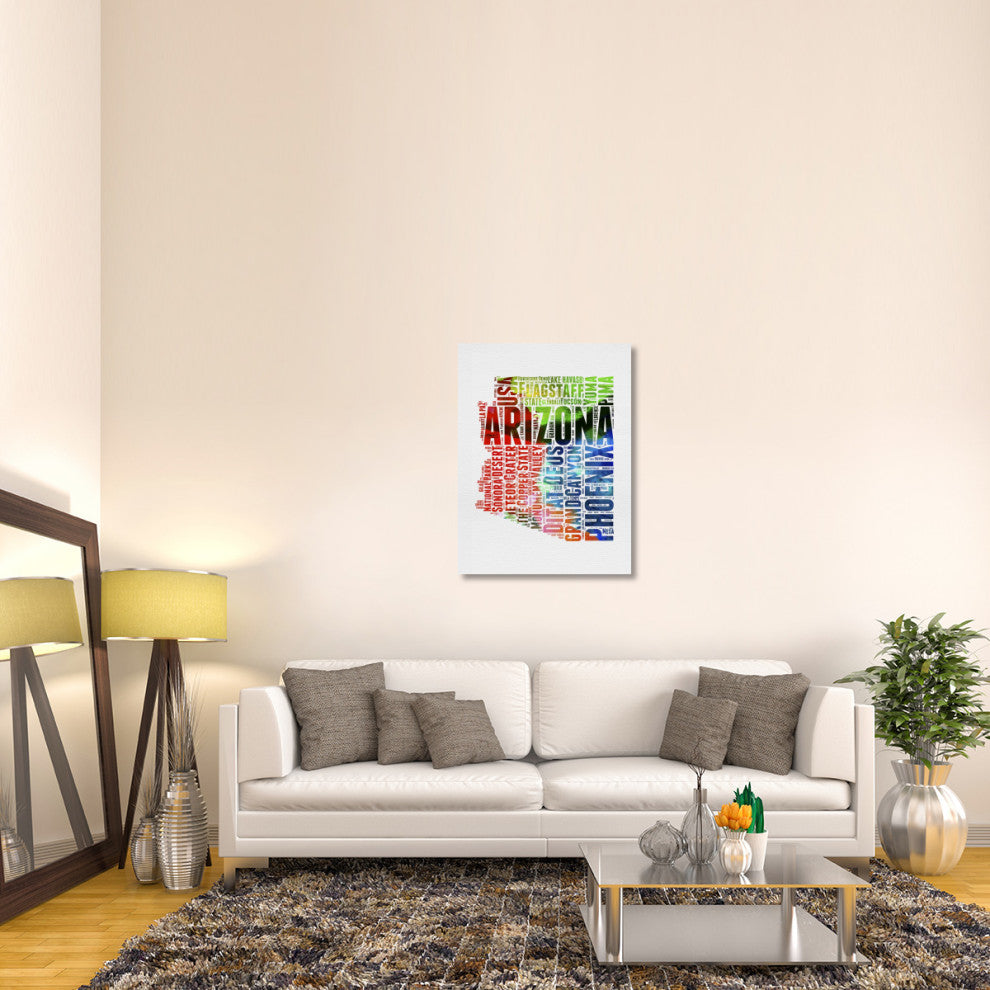 "Arizona Watercolor Word Cloud" Fine Art Print