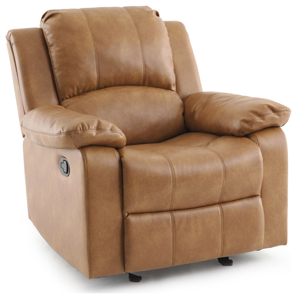 Clifton Saddle Leather Gel Glider Rocker Recliner